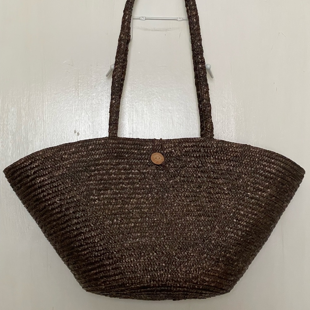 Woven basket bag large size
